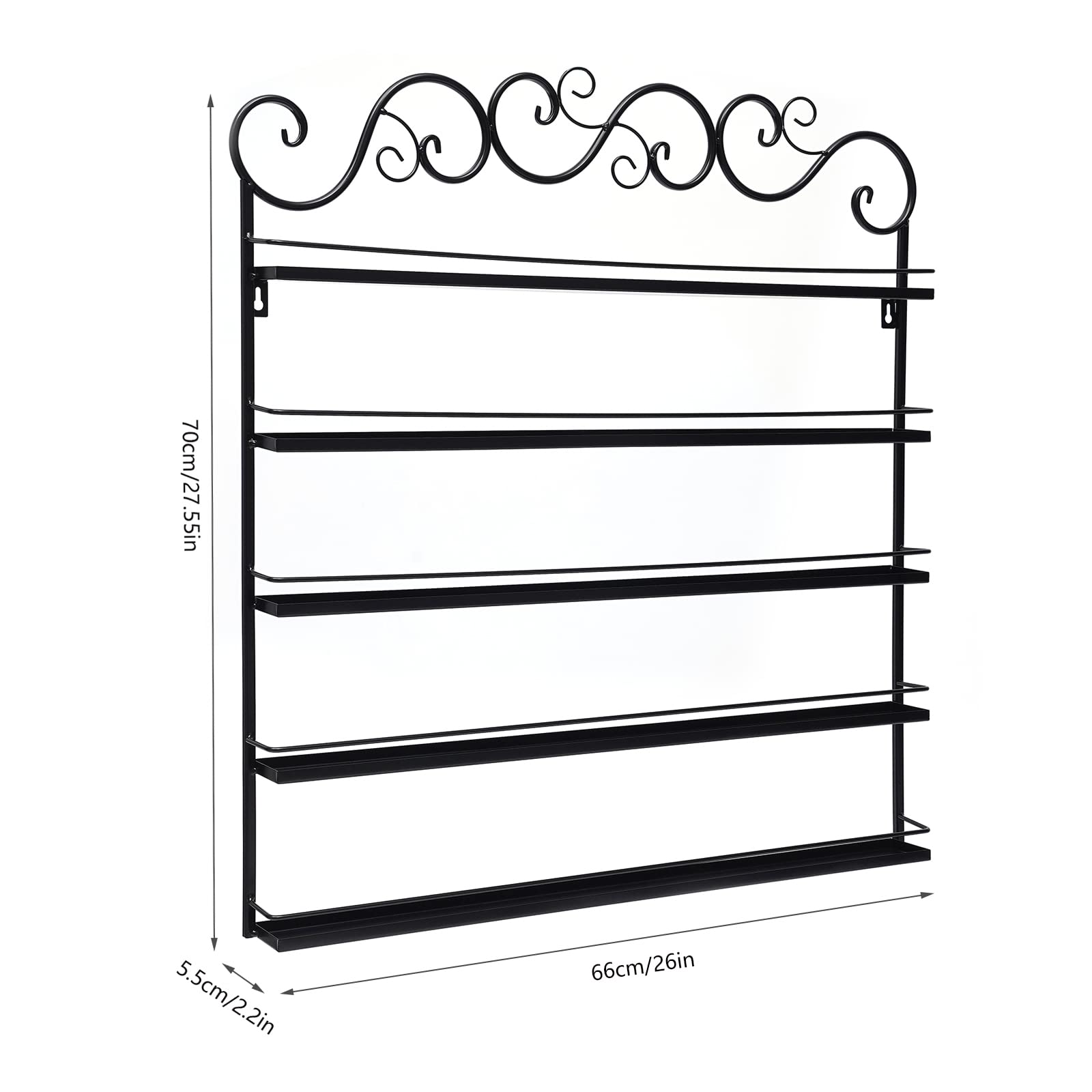 Soporte de metal para esmalte de uñas, estante de pared, organizador de esmalte de uñas de metal de 5 niveles, organizador de esmalte de uñas, pintalabios, aceite esencial