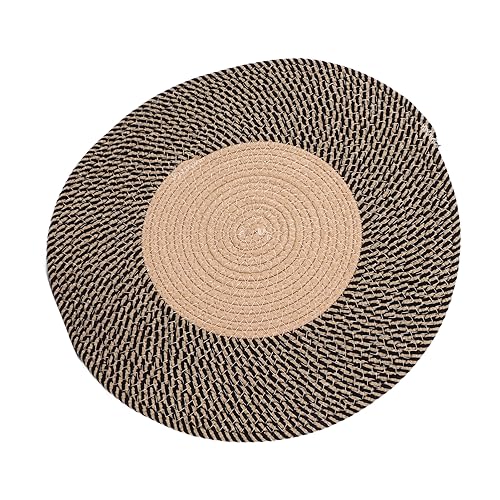 Tapis rond en jute durable tressé main antidérapant