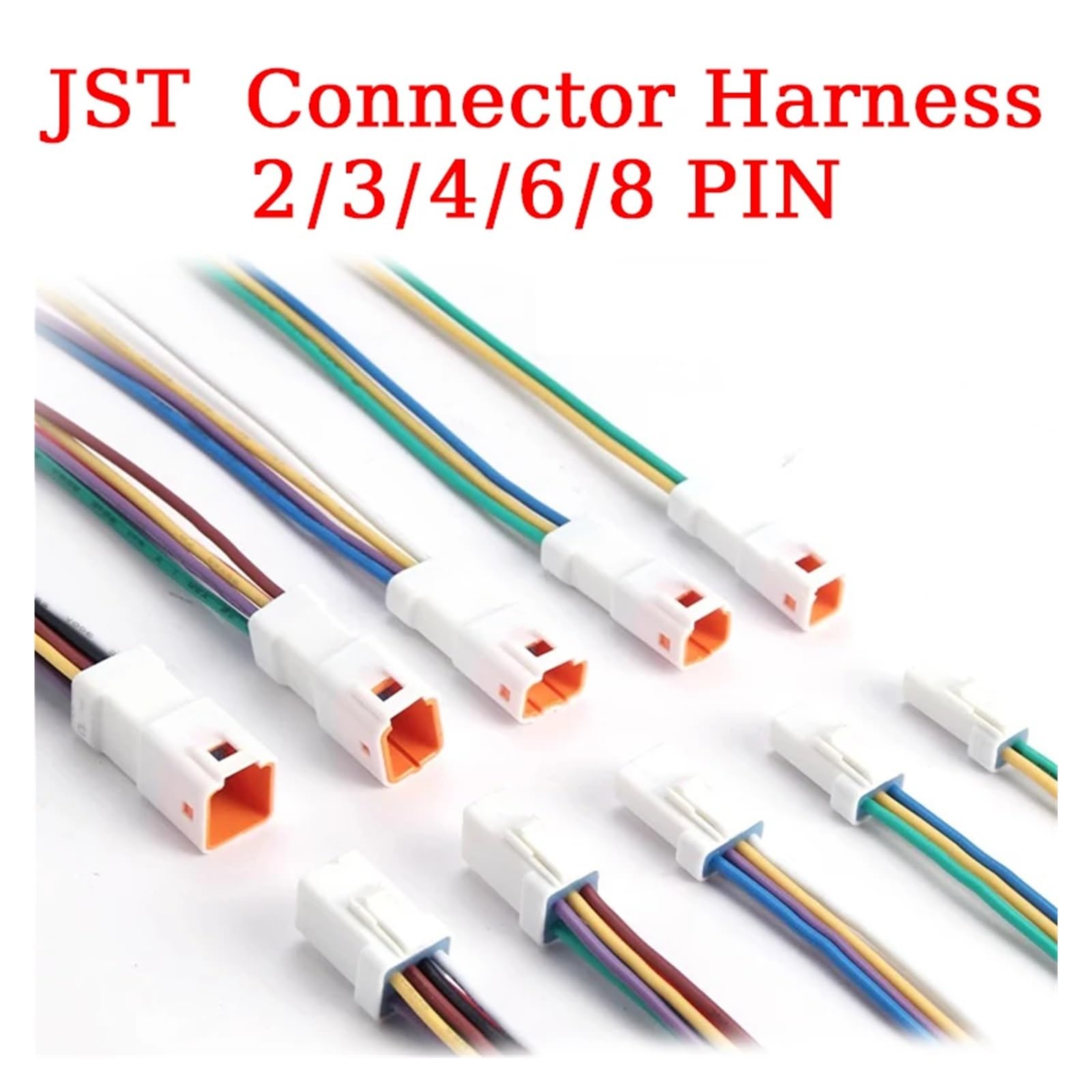 5/200 Piezas 2P 3P 4P 6P 8P 0,6 MM Enchufe de Cable Impermeable Macho y Hembra con Conector eléctrico(6P Male,100 Pcs)