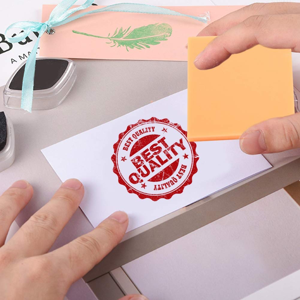 Gummistempel Schnitzblock, aus Gummi geschnitzter Ziegelstein quadratisch für Druckgrafik Stempel weiches Basteln DIY Bastelprojekt 9 teilig Liebhaberei Fertigkeiten Fachmann bilden Stamp Tool