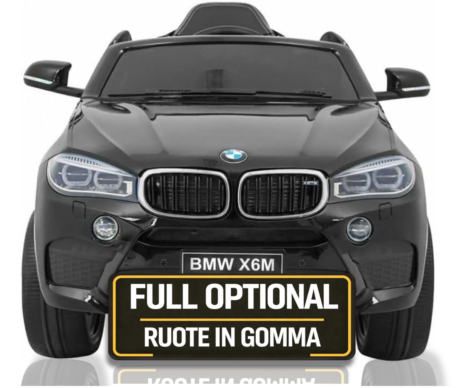 BMW X6M 12V Auto Elettrica per Bambini con Telecomando Parentale – Macchina Elettrica con Sedile in Pelle, Ruote in Gomma EVA, Luci LED, Porte Apribili, MP3 USB, Soft Start, Carico 30 kg