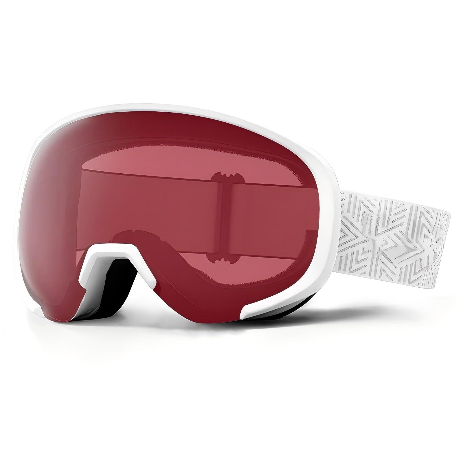 Lunettes de ski d'hiver, les hommes et les femmes peuvent les porter, les lunettes de ski sphériques d'extérieur peuvent être installées des lunettes de myopie. Matériau TPU + PC Rouge Bleu Argent V