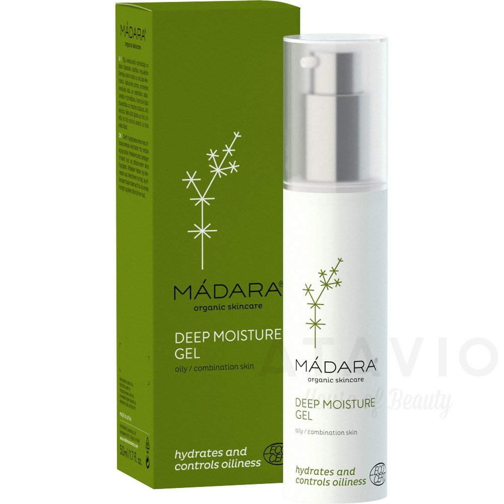 MÁDARA Organic Skincare | Deep Moisture Gel - 50ml, Oil-free, Non-comedogenic, With calming plant sugars and Hyaluronic Acid, For oily, problem-prone skin, Vegan, Ecocert certified