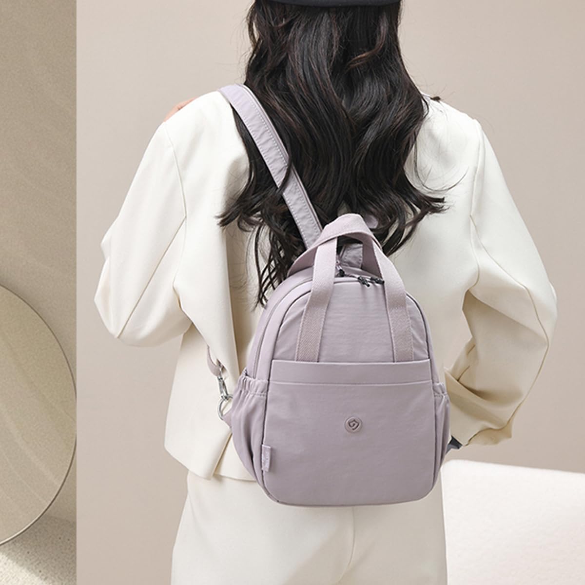 Mini Nylon Women 11 Inch Backpacks Simple Lightweight Durable Adjustable Shoulder Straps Travel Bag - Image 9