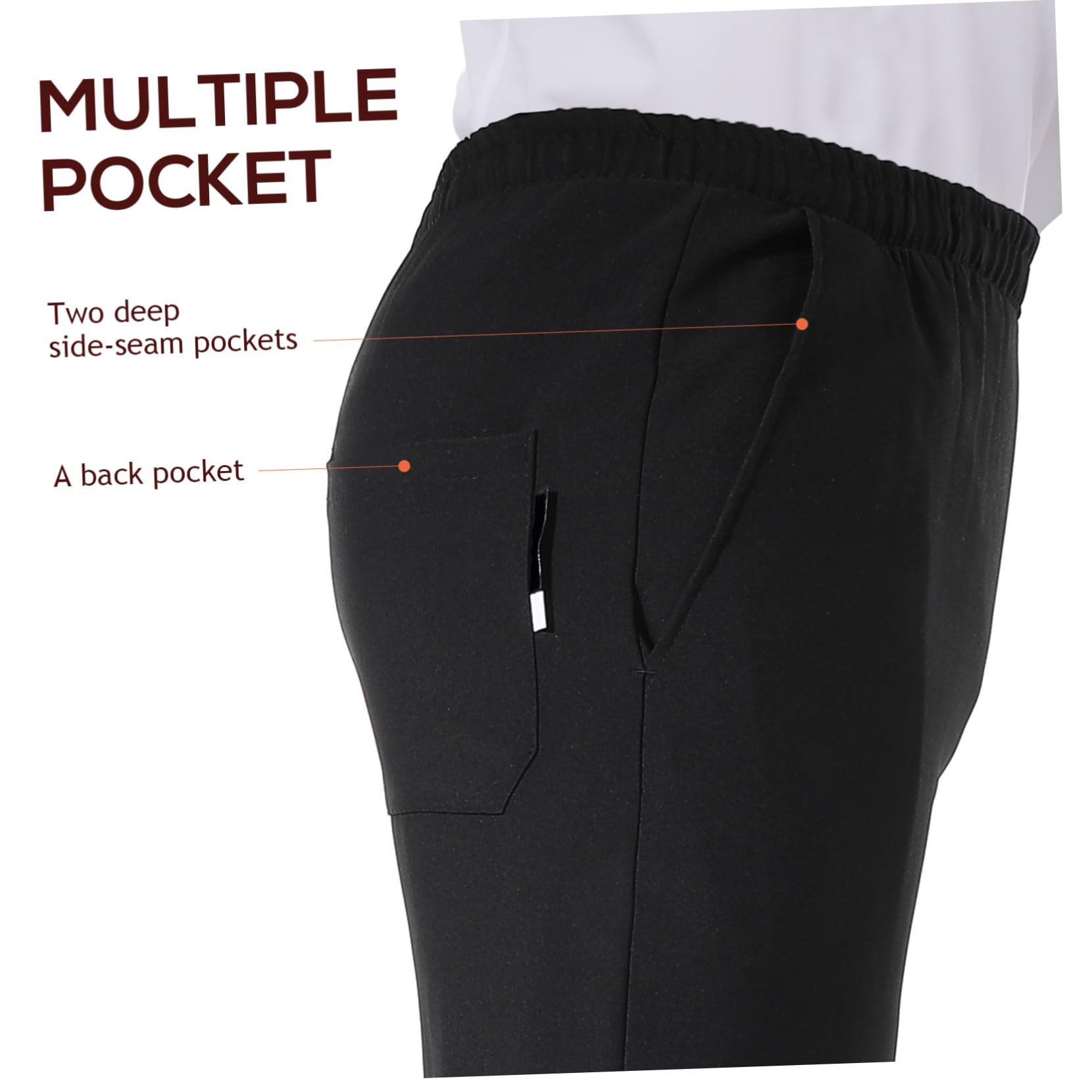 Pantaloni da Chef Traspiranti Nero per Ristoranti e Cucine Professionali Facili da Lavare e Resistenti all Olio