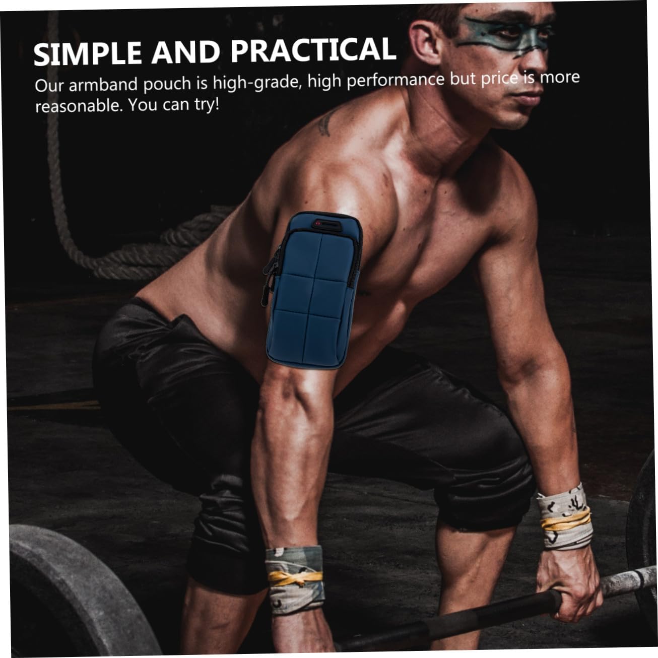 Elastic Phone Sleeve Armband Holder for Running Workout Arm Bag Zipper Accessory for Fitness image 5