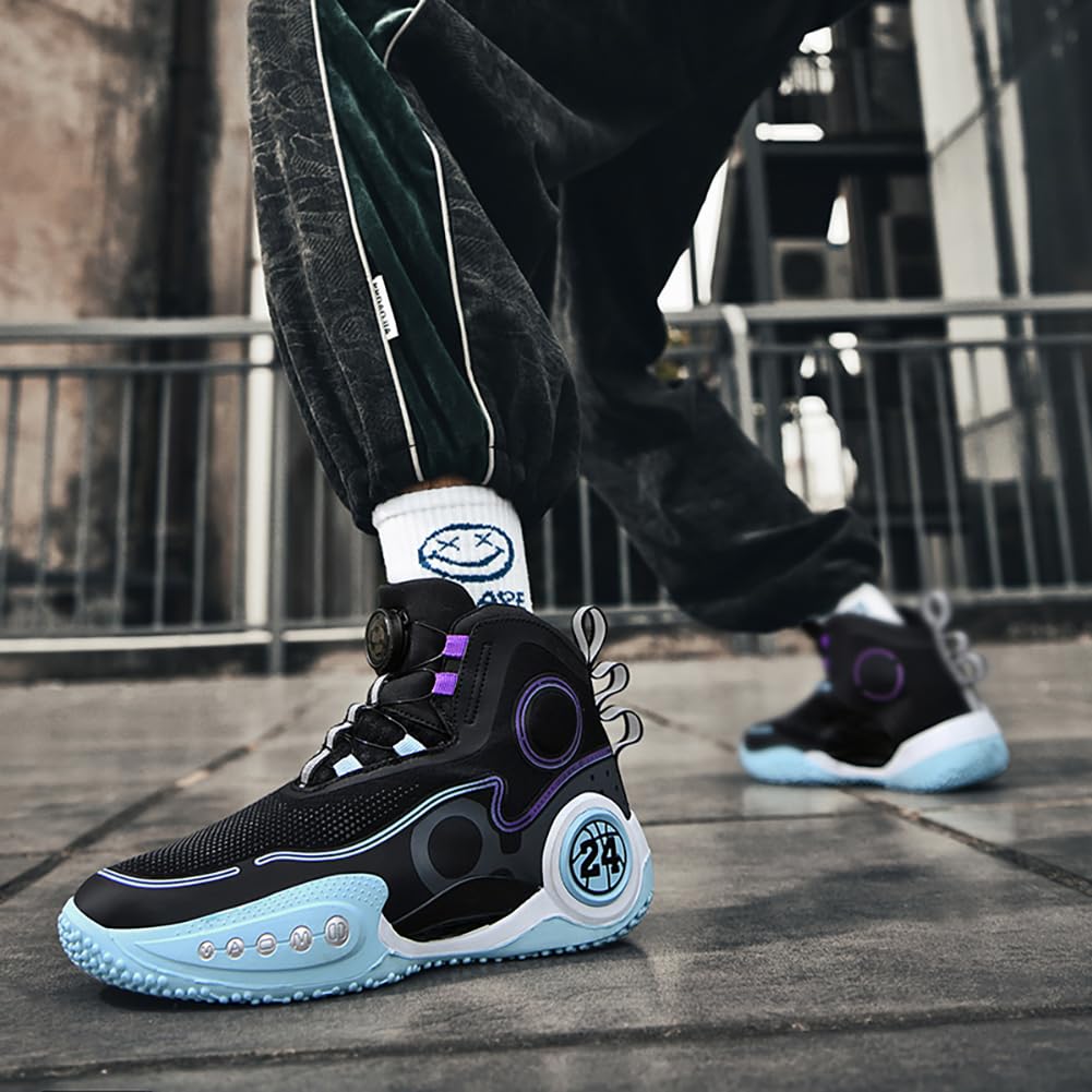 Bolognifi Chaussures de Basket-Ball for Hommes, idéales for l'entraînement Sportif en extérieur, avec Maintien la Cheville et Amorti antidérapant Équipement de Basketball