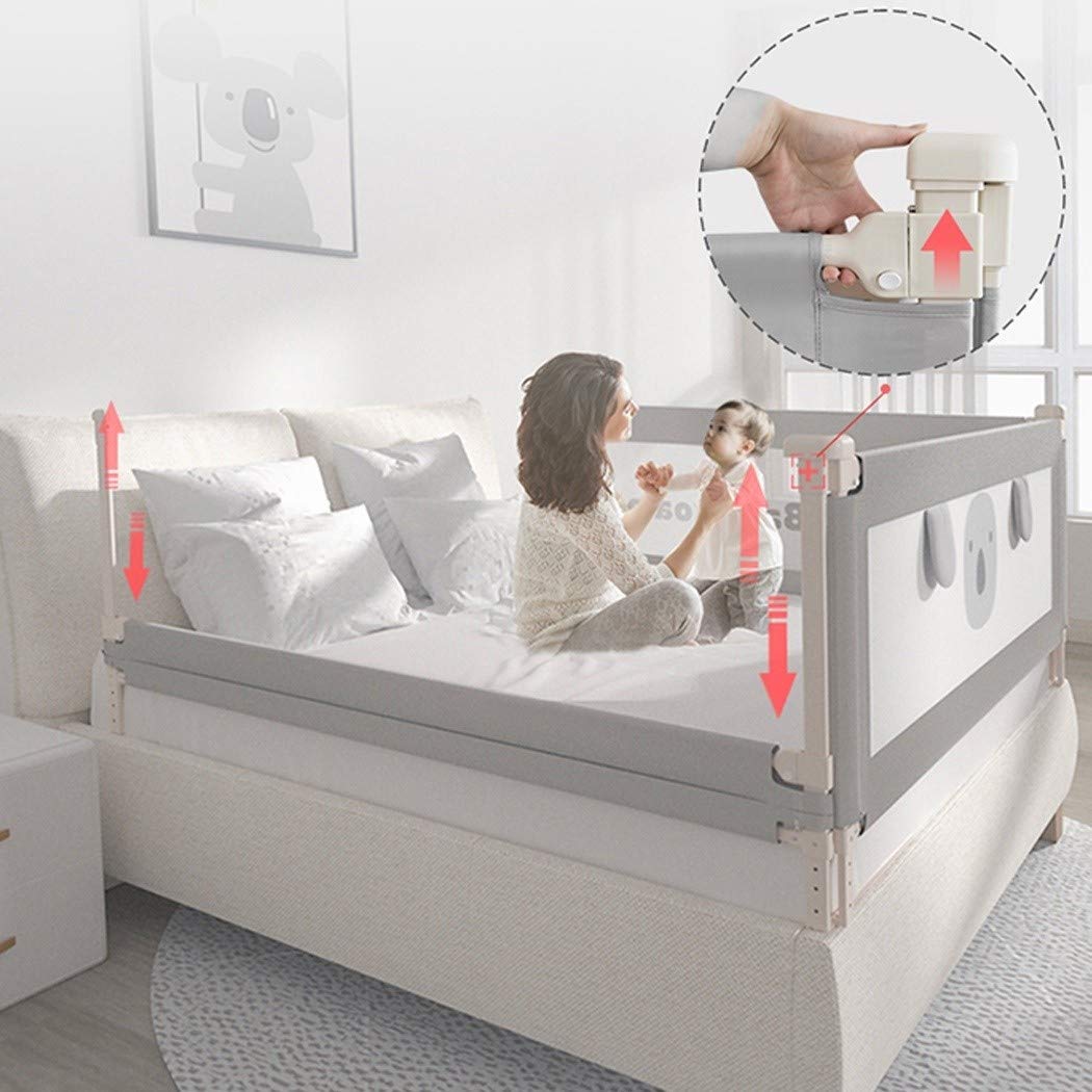 Rieles de Cama Verticales para niños, barandilla de Seguridad Plegable, anticaída, Resistente a roturas, Valla para Cama, Deflector de Cama, Bordado Tridimensional