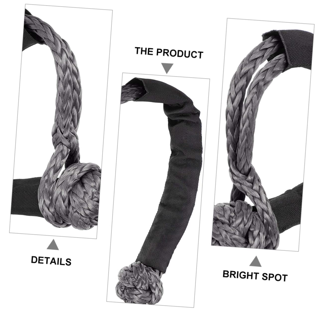 GALPADA 2pcs Portable Soft Shackles Strong Nylon for Practical Knot Rope Operations