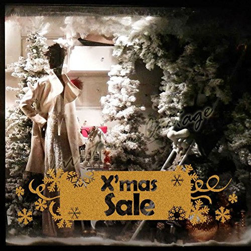 Panneau de vente de Noël doré haut de gamme pour grand vitrage et mur