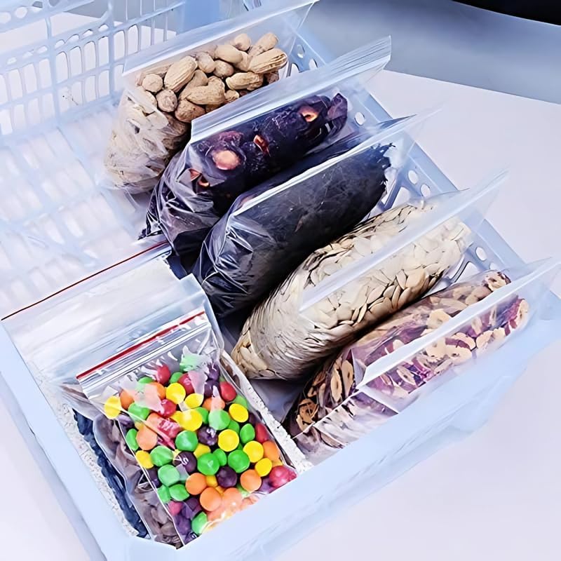 Image of Success Stationery Zip Lock Bags 3 inchx4 inch 100 Pcs - Reusable Transparent Ziplock Pouch for Medicine, Fridge Food Storage, Jewellery & Travel - Thick Resealable Zipper Cover