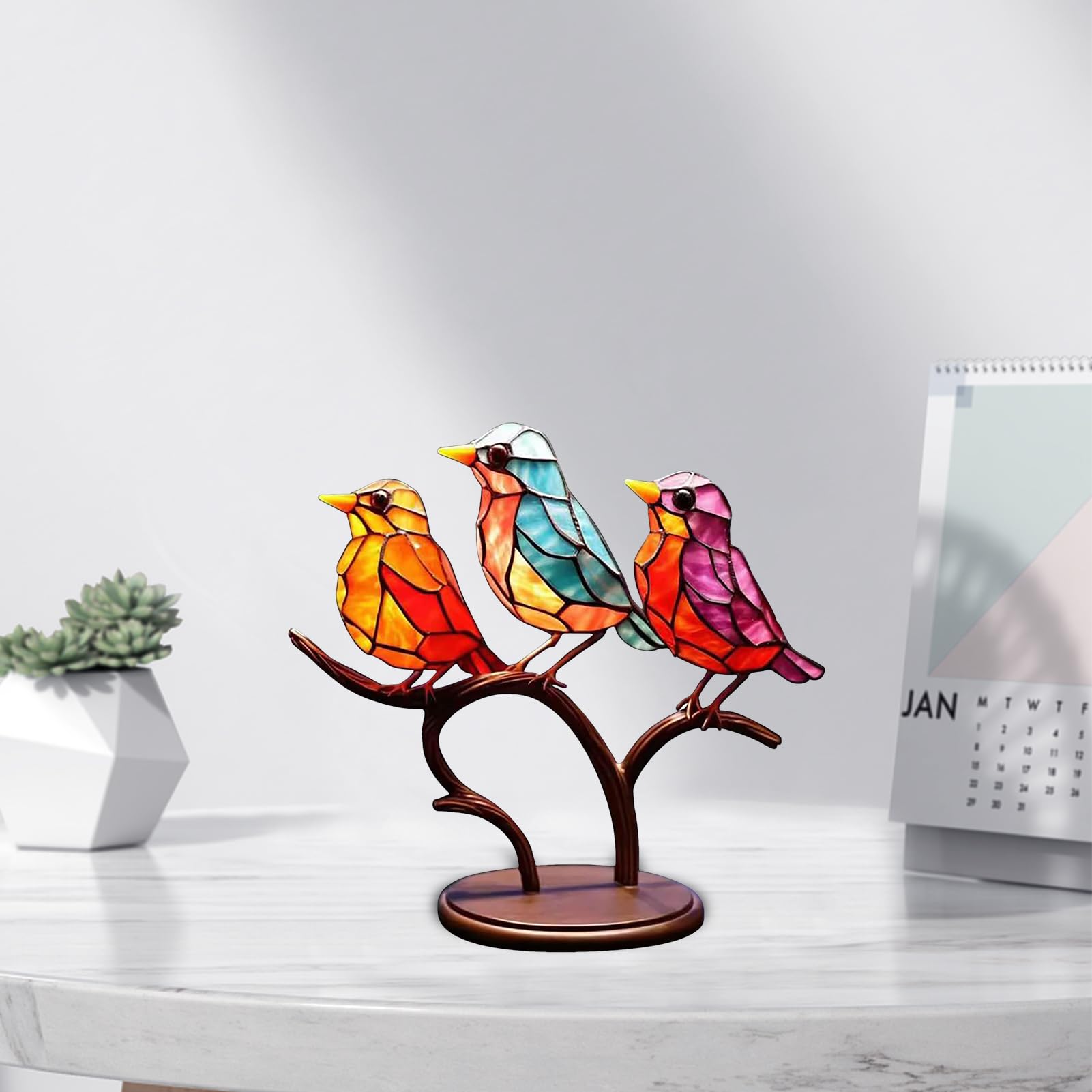 Amazon.co.jp: KSIEE 鳥の装飾 枝に染まった鳥 デスクトップ