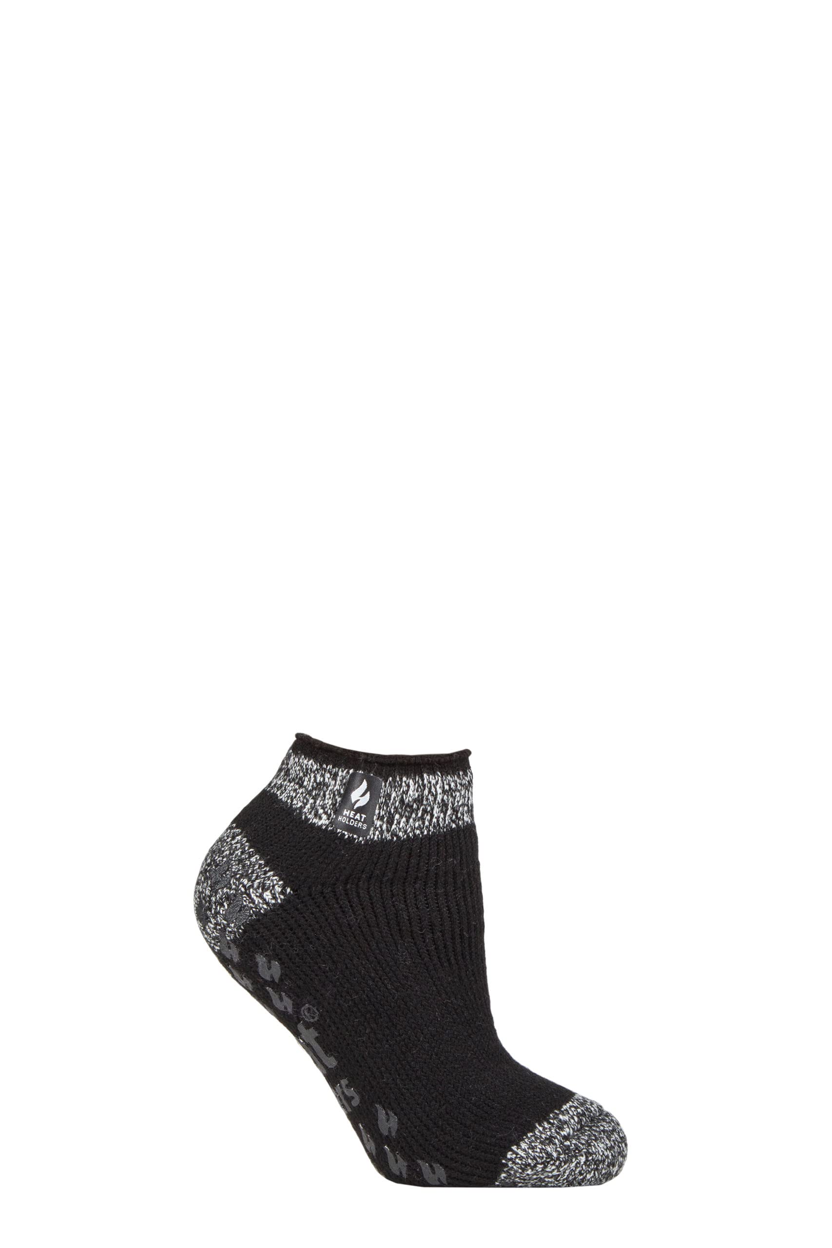 Heat Holders Women's Pisa Black Sockshop 2.3 Tog Patterned And Striped Ankle Slipper Socks Pack Of 1 (4-8, Numeric_4)