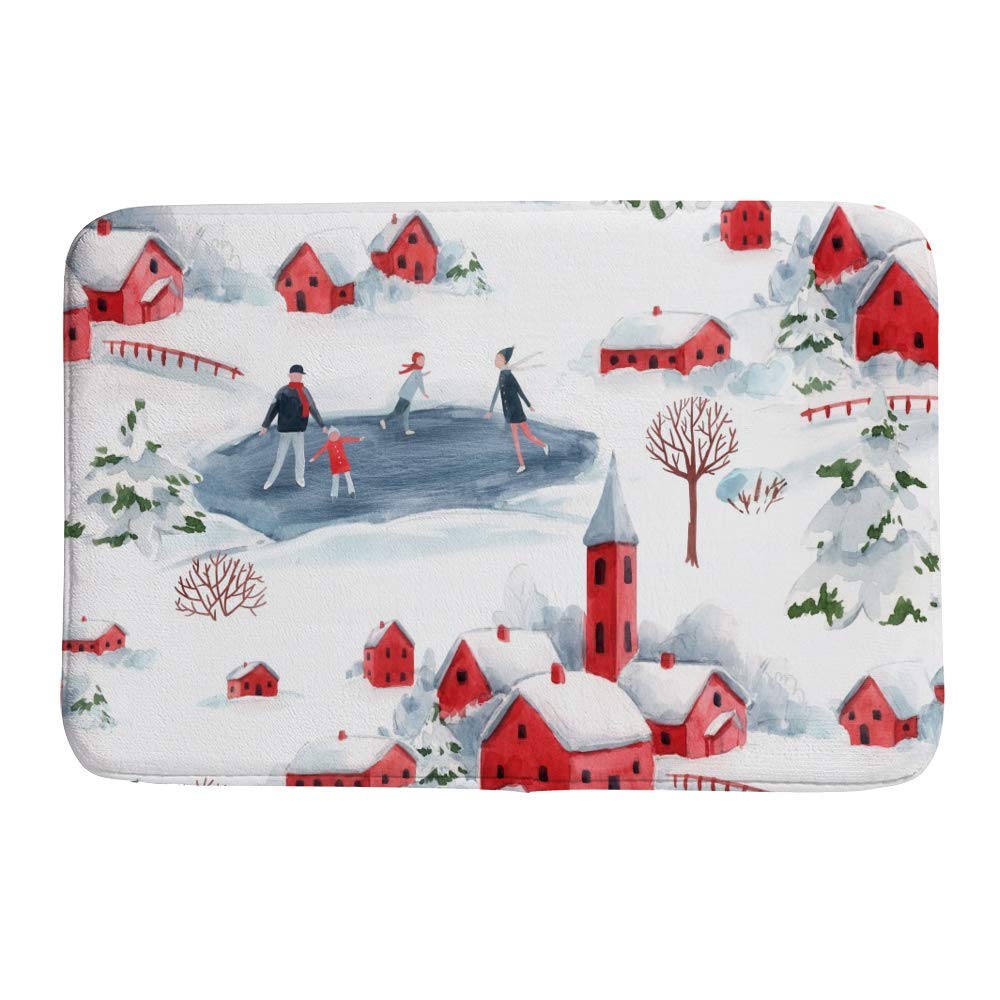 Tapis de bain lavable en machine pour déco de salle de bain Noël