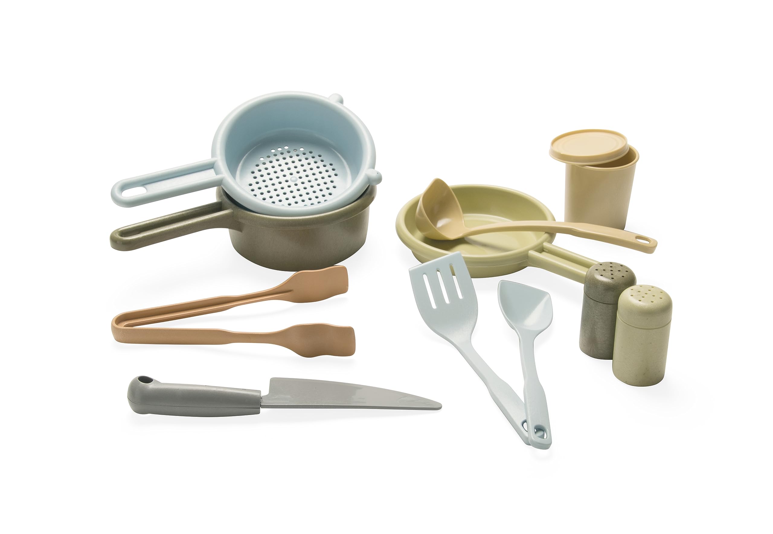 Dantoy Kitchen Set with 12 Pieces of Organic Plastic - For Ages 2 and Up - Nordic Swan Eco-Label