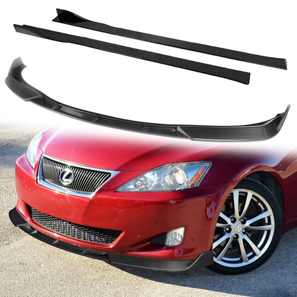 Chin Spoiler MagicDrift Front Bumper Lip For 2006-2008 Lexus IS250/IS350 -  JDM Style PU , Unpainted Black 2006 Lexus Is250 Accessories, image size:1000x1000