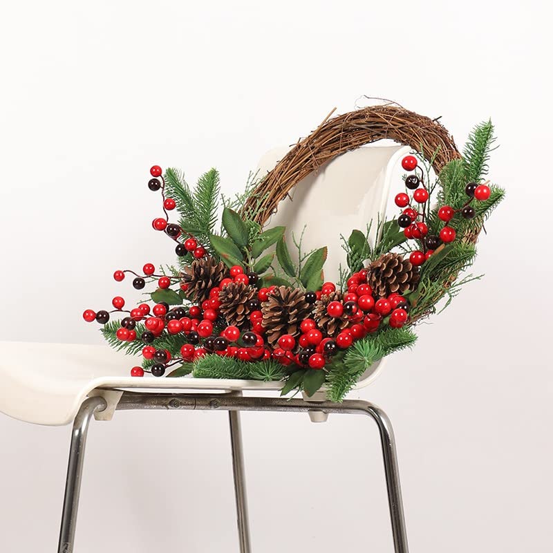 Artificiale Ghirlanda Ghirlanda di pigne Ghirlanda di Frutta Rossa Ghirlande Festive Ciondolo Appeso for Decorazioni for la casa della Porta d'ingresso Parete