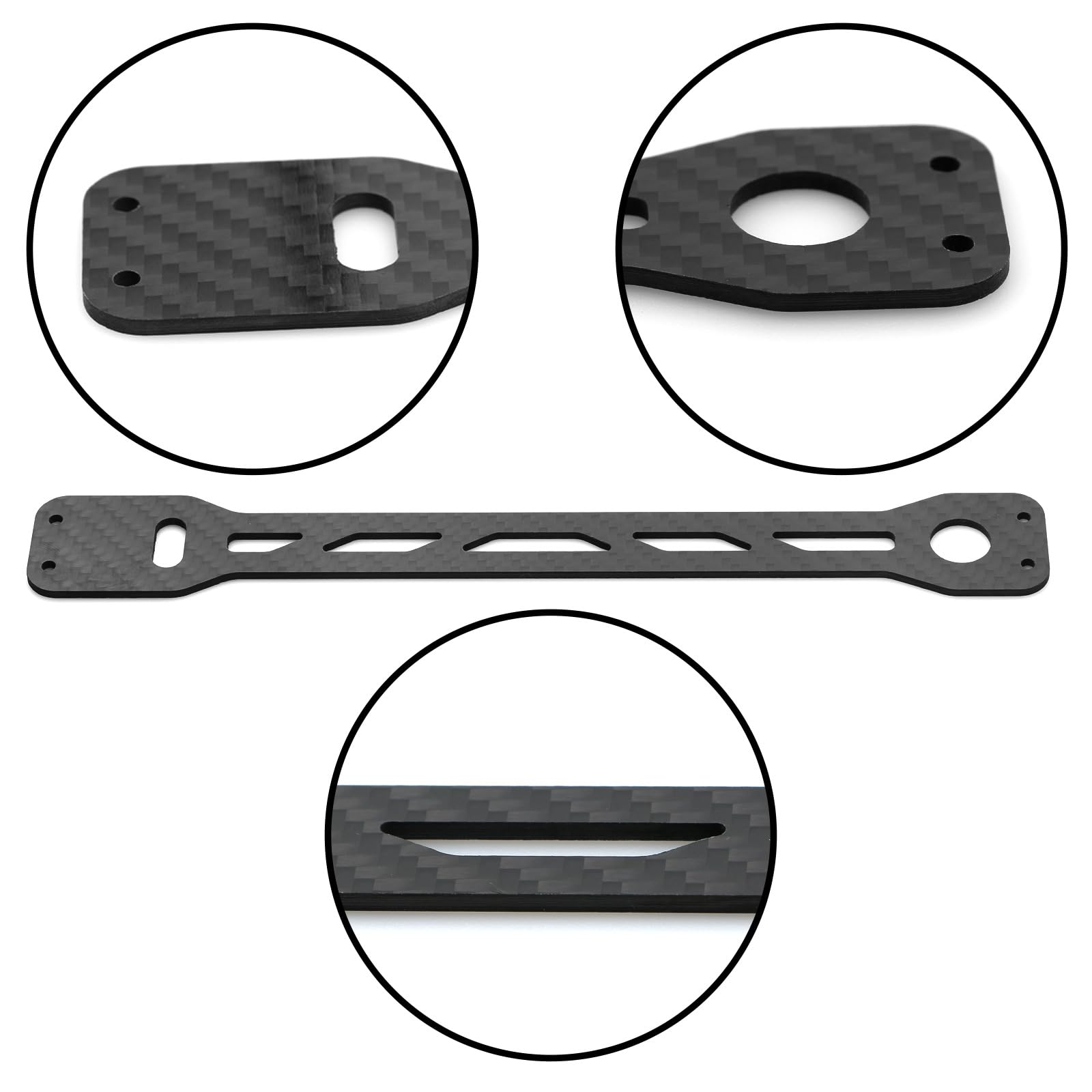 Piastra Secondo Piano In Fibra Di Carbonio Per Tamiya TT-02 1/10 RC – Aggiornamento Nero