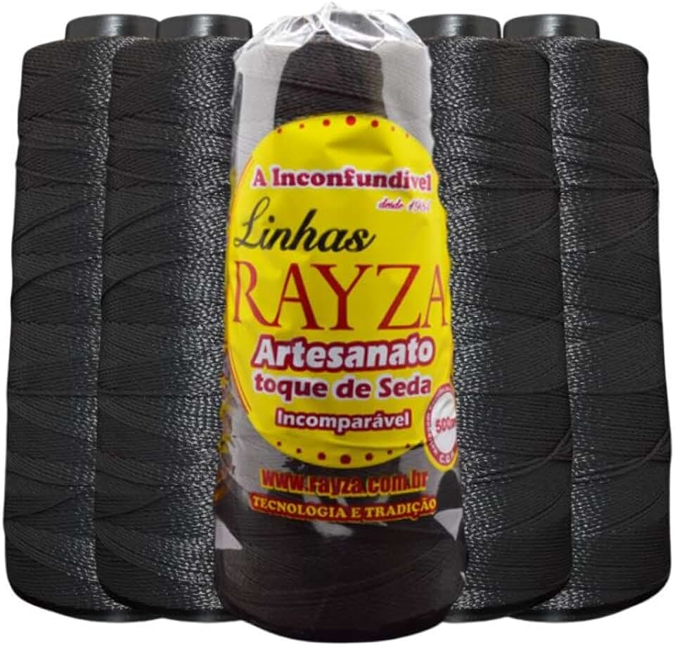 Linhas para crochê Rayza Artesanato Grossa tex 288 - Cor 010 Preto