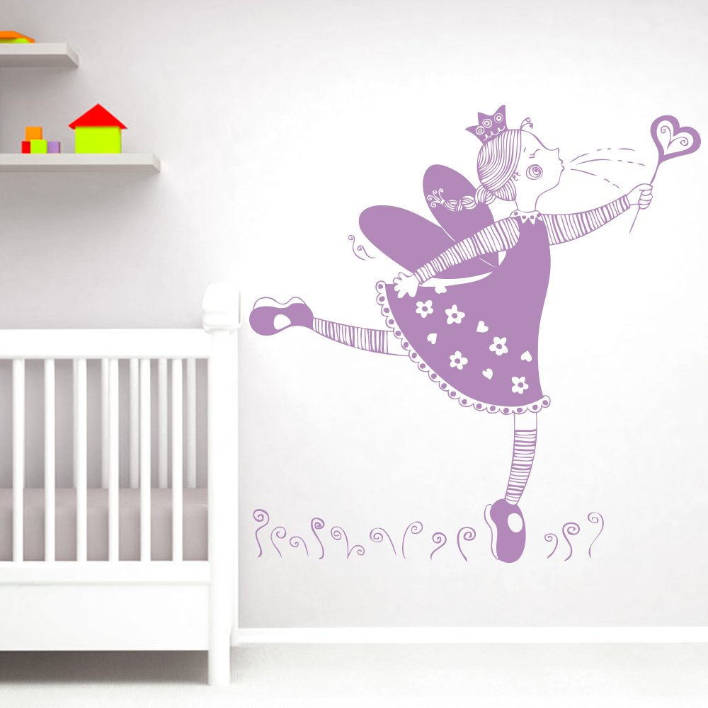 Sticker enfant ballerine lilas 70x70 cm pour relooker une chambre facilement
