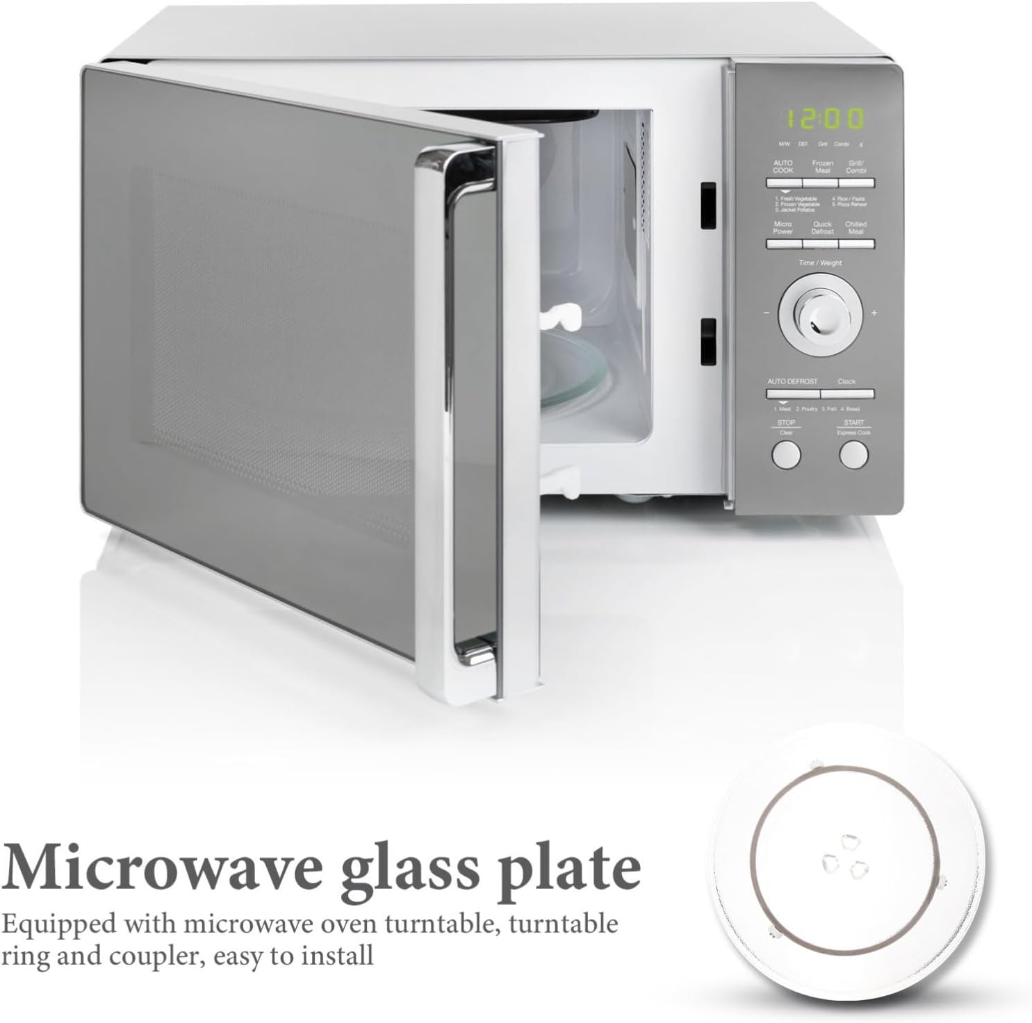 LIFKOME Microwave Glass Turntable Replacement Plate with Coupler Heat Resistant Oven Turntable Tray for Microwave Cooking Compatible with Models 1 Set
