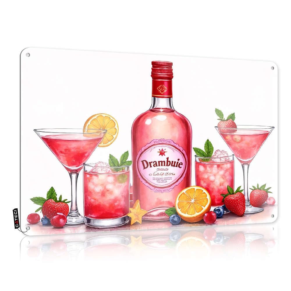 Fzfn Colour Drambuie: A Rich, Mysterious Liqueur With A Touch Of Whiskey. Funny Sign Hot | Sarcastic Decor Decorative Wall Art(30X40cm)