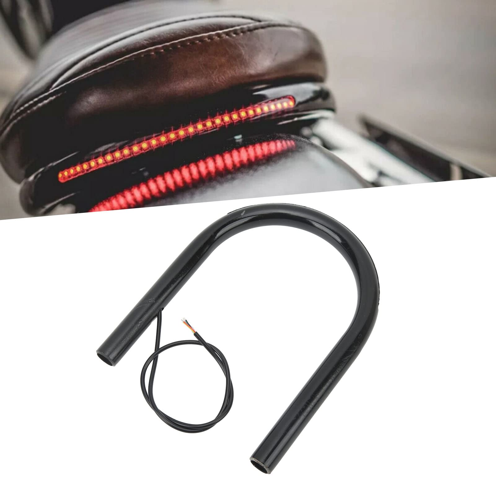 Qiilu Cerceau de Cadre de Siège Arrière de Moto avec Lumière LED pour CB125 CB175 CB200 CB350 CB360 CB400 Remplacement de Boucle de Siège de Moto Cafe Racer(230mm/9.1in)