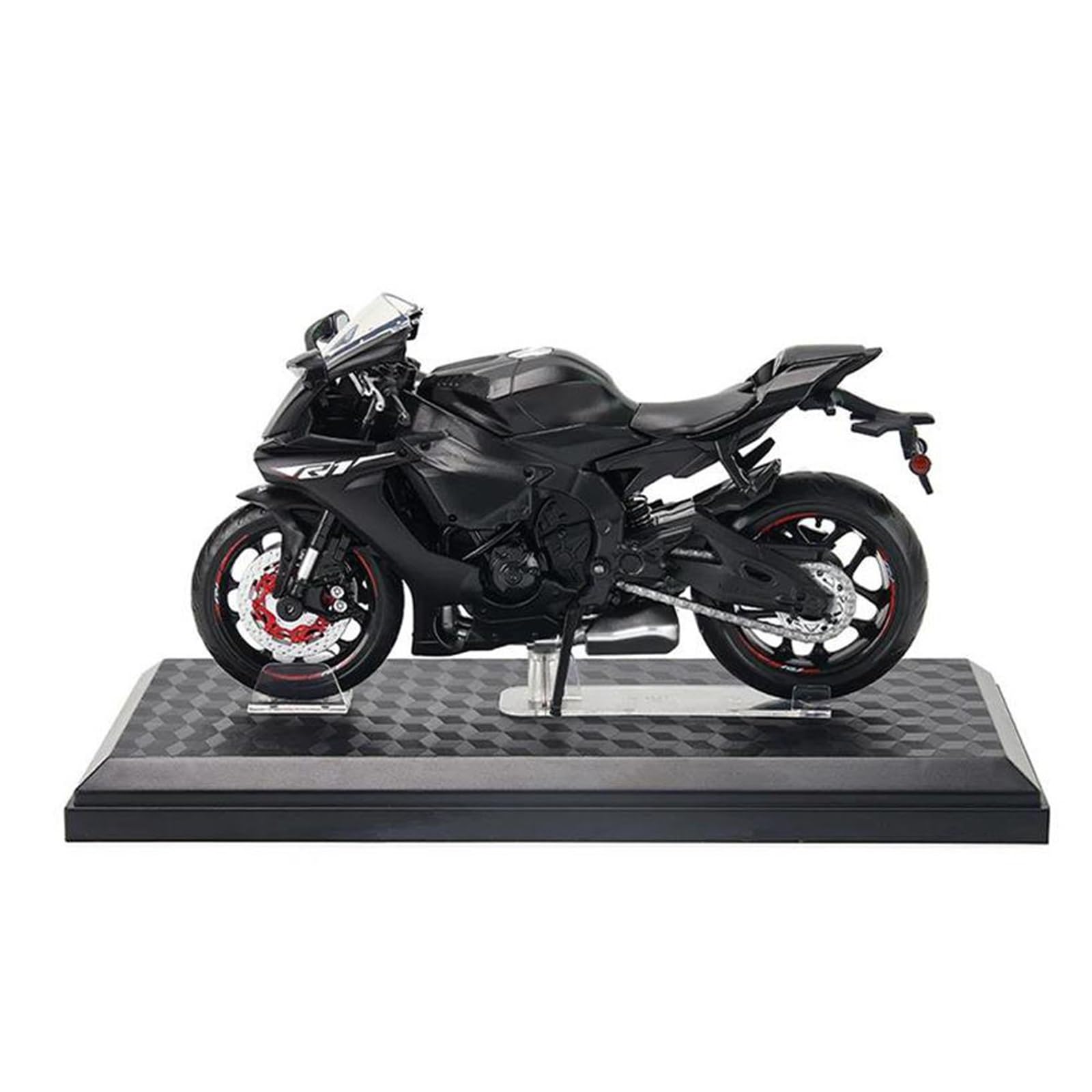 Modello in Scala Simulazione di Moto in Scala 1/12, Espositore da Collezione per Yamaha YZF-R1 YZFR1 YZF R1(Jaune)