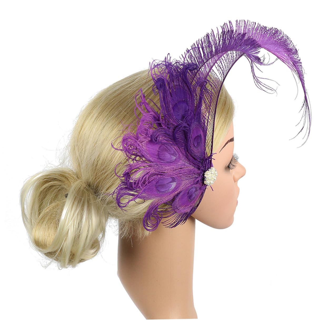 MAGICLULU 2 Piezas Pasador De Pelo Nupcial Pinzas De Cabello Pasadores De Pelo Tiara Horquillas De Boda Horquillas De Sombrero De Copa Europeo y Americano Novia Púrpura