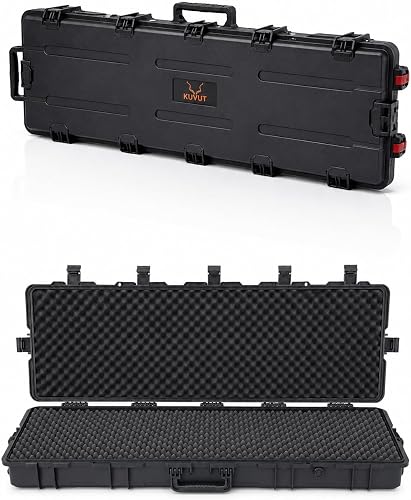 KuVut KVTW653 Hard Rifle Storage Box with Foam Insert & Silent Wheels – Lockable Protective Long Gun Carrier – Heavy-Duty Transport Solution for Rifles and Air Rifles