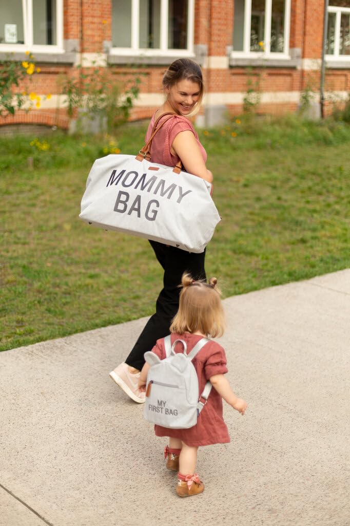 CHILDHOME, Borsa per la mamma, borsa fasciatoio, maternità, borsa da viaggio, grande capacità, fasciatoio regolabile, tracolla regolabile, compartimento, tasca isolata, tasca per valigia, jersey - 4