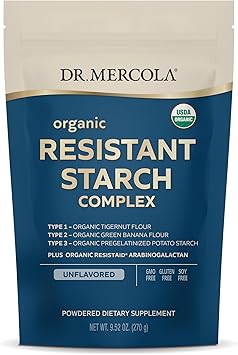 Dr. Mercola Organic Resistant Starch Complex - Supports Gut & Immune Health - Green Banana, Tigernut Flour & Potato - Gluten-Free & Soy-Free - Unflavored - 9.52 oz 30 Servings