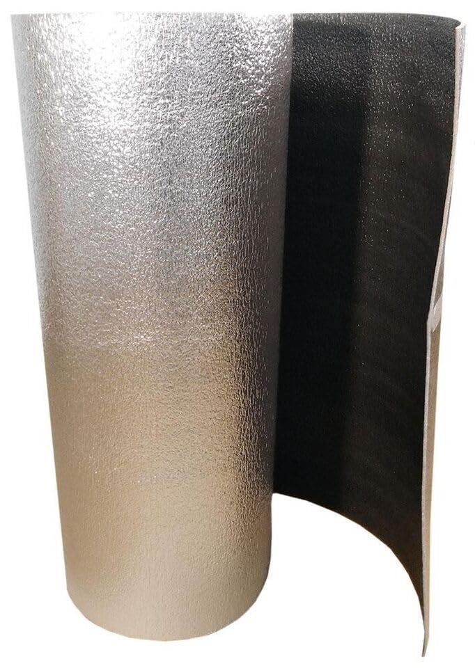 Trade Winds 4X5Ft Reflective Black FOIL Insulation Roll Foam Core Radiant Barrier 10MM R12, Silver/White