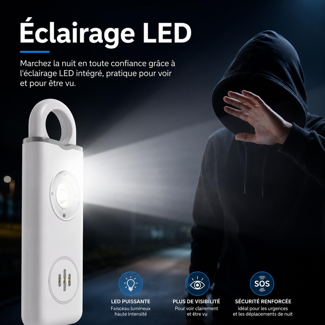 Version Améliorée Vigipulse Alarme De Poche 2026, Porte Clef Alarme Anti Agression avec Sirène Puissante Et Lumière LED, Sécurité Portable pour Femmes Hommes Enfants Personnes Âgées (Rose)