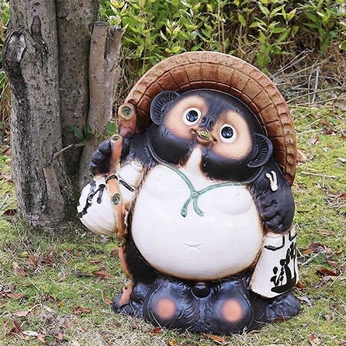 Amazon.co.jp: 信楽焼 20号福々ひねり狸 しがらきハンカチパッケージ 