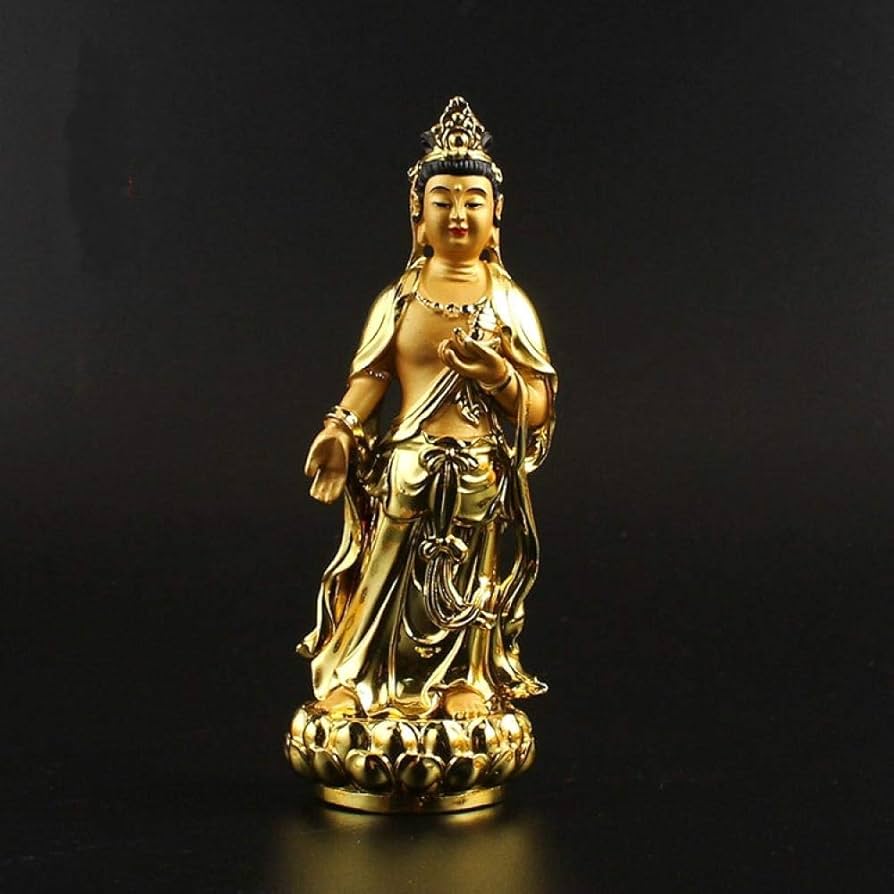 仏教美術　樹脂製　観音菩薩像　仏像　置物　V　8378 樹脂観音菩薩