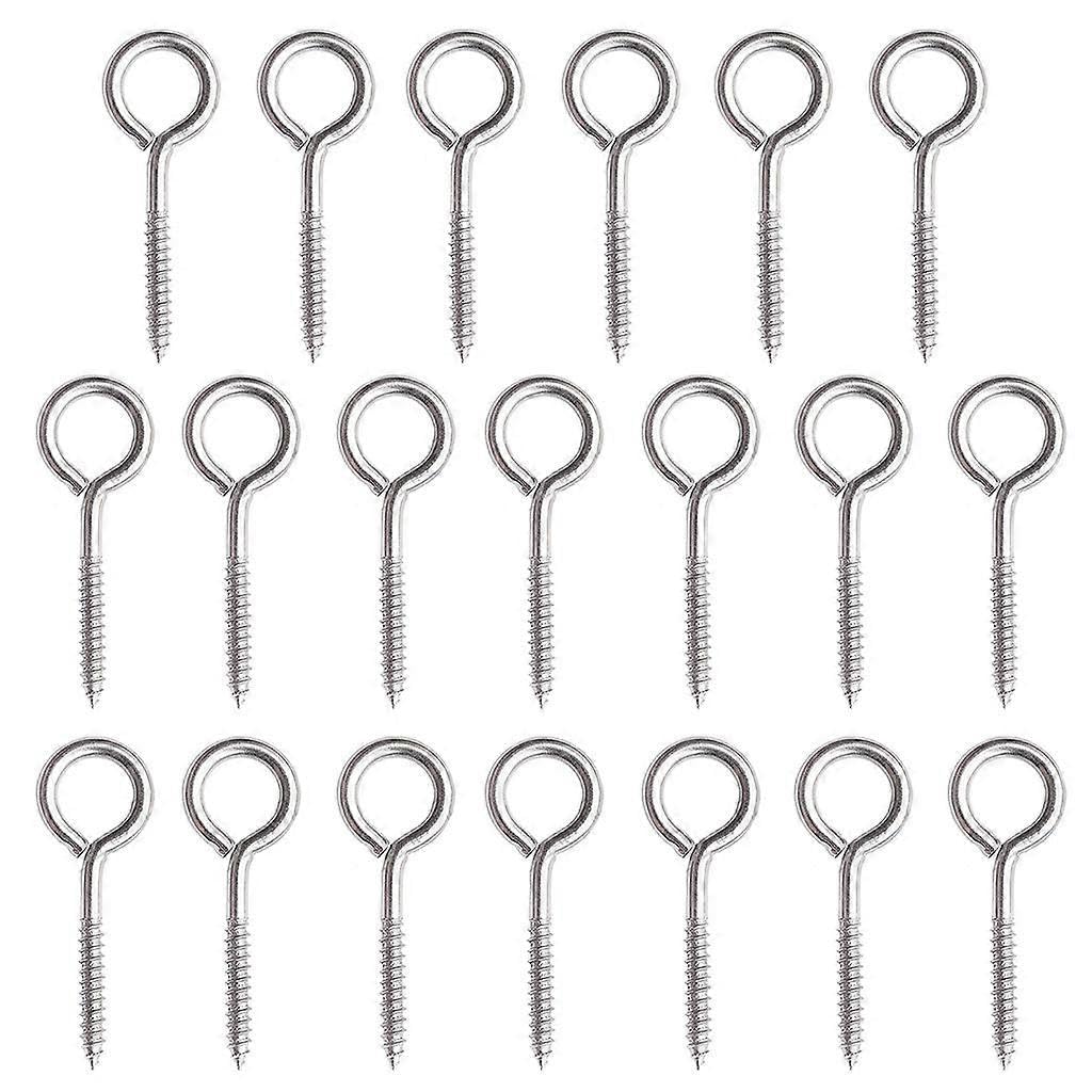 JOYHAPPST 20Pcs Cup Hooks Round End Screw Hooks Metal Wall Hooks Screw-in Hanger M3/M4/M5