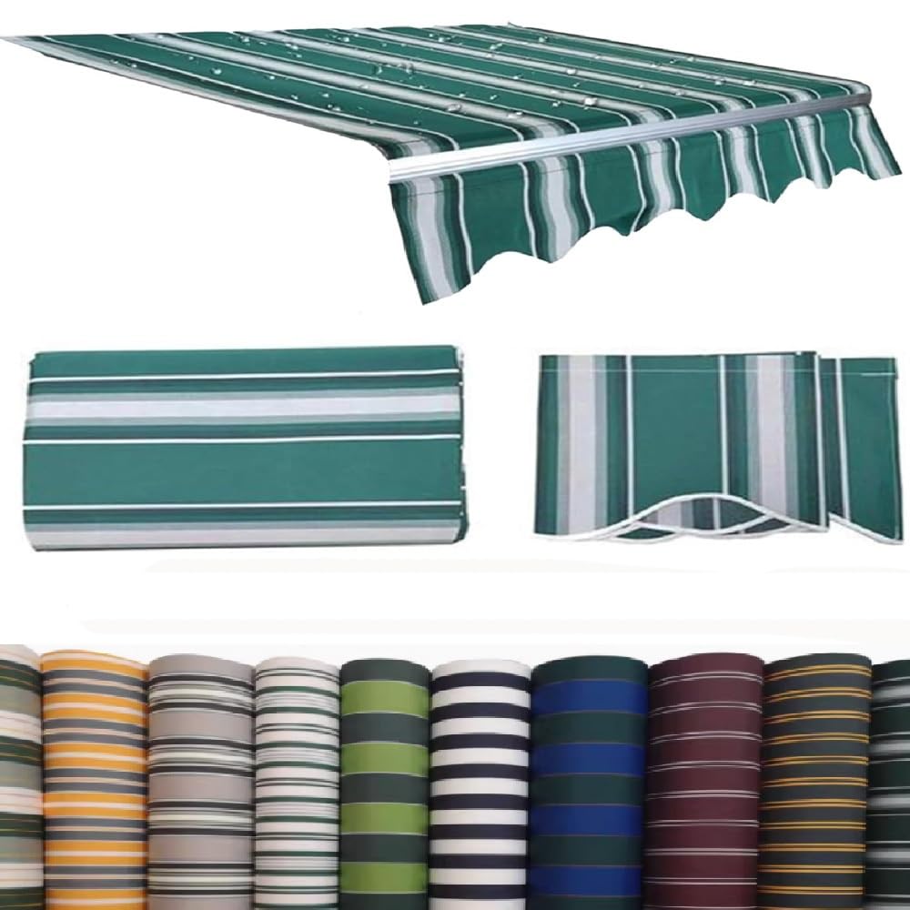 OPOLDBDMAC Stripes Replacement Canvas For Patio Awning Replacement Fabric Sun Shade Awning Cover Cloth Garden Balcony Sun Shade Shelter Replacement Top Cover(Stripe-E,6.5x4.9ft (2x1.5m))