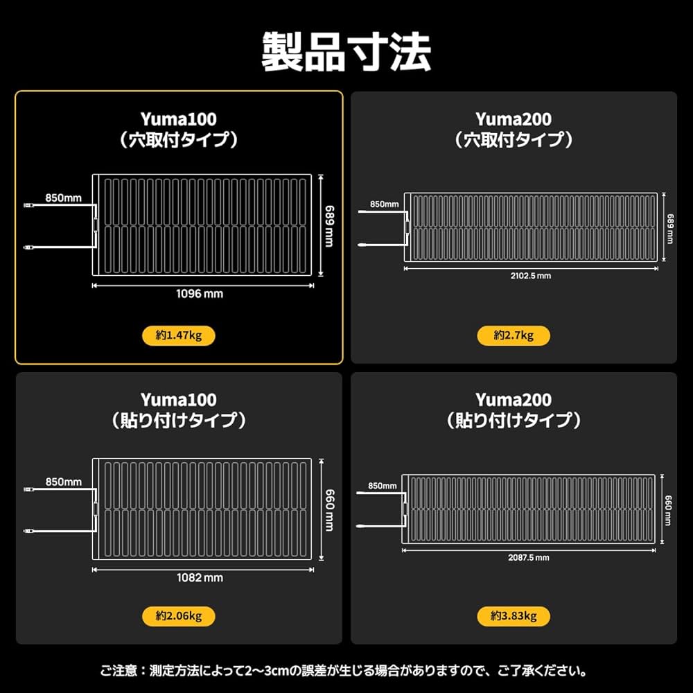 BougeRV Yuma100 100W ソーラーパネル 穴取付タイプ BougeRV Yuma CIGSソーラーパネル|太陽光パネル·軽量薄型で360