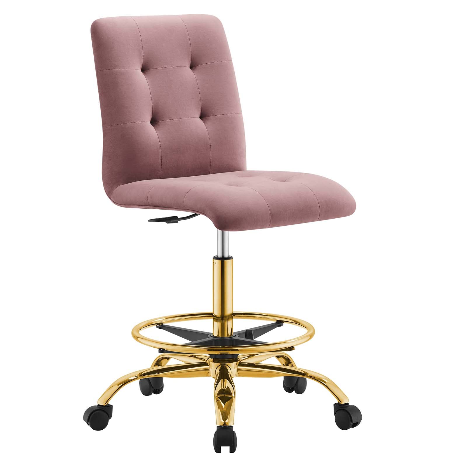 Modway Prim Home Office Desks and Chairs, Gold Dusty Rose