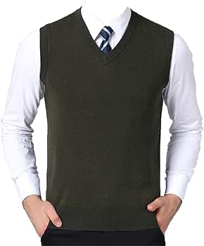 Men?S Classic Sleeveless Sweater Vest Pure Color V-Neck