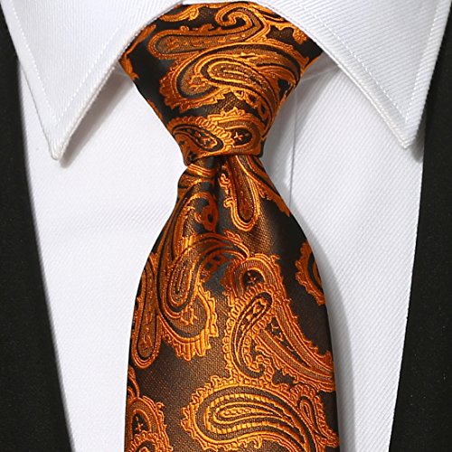 Image of KissTies Mens Paisley Tie And Pocket Square Necktie Sets
