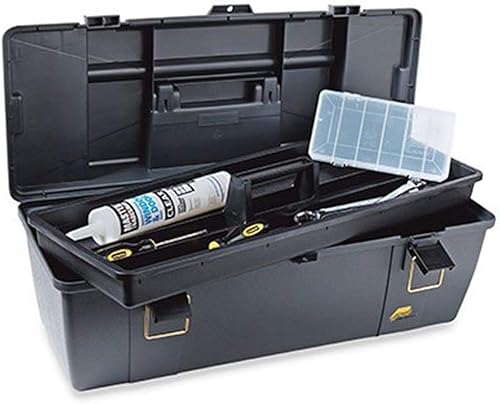 Plano Moldeado Caja de Herramientas Portátil, 26 In. W, 11 In. H, amarillo hierro (682)