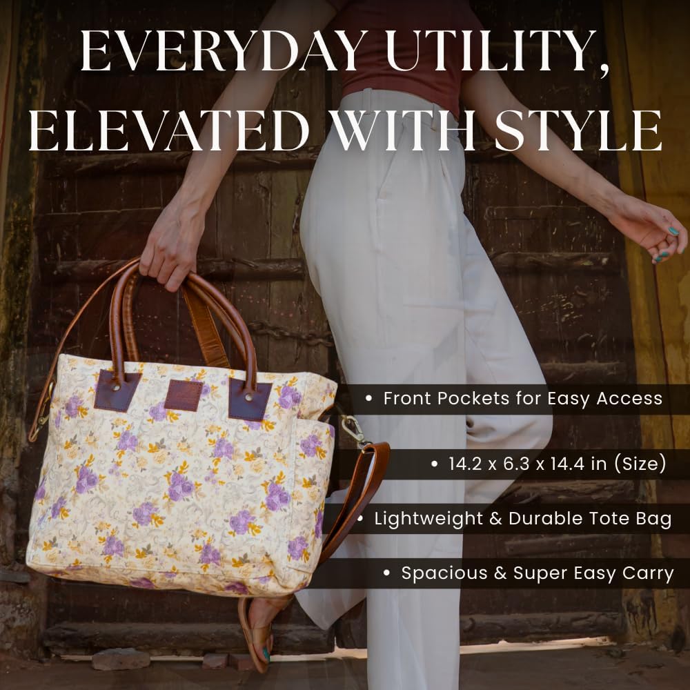 Canvas Shoulder Satchel Bag for Women, Multi-Pocket Crossbody Tote Handbag for Work,Travel, Shopping & Everyday Use – Durable Lightweight Messenger Shoulder Bag for Office, College, Casual & Daily Use