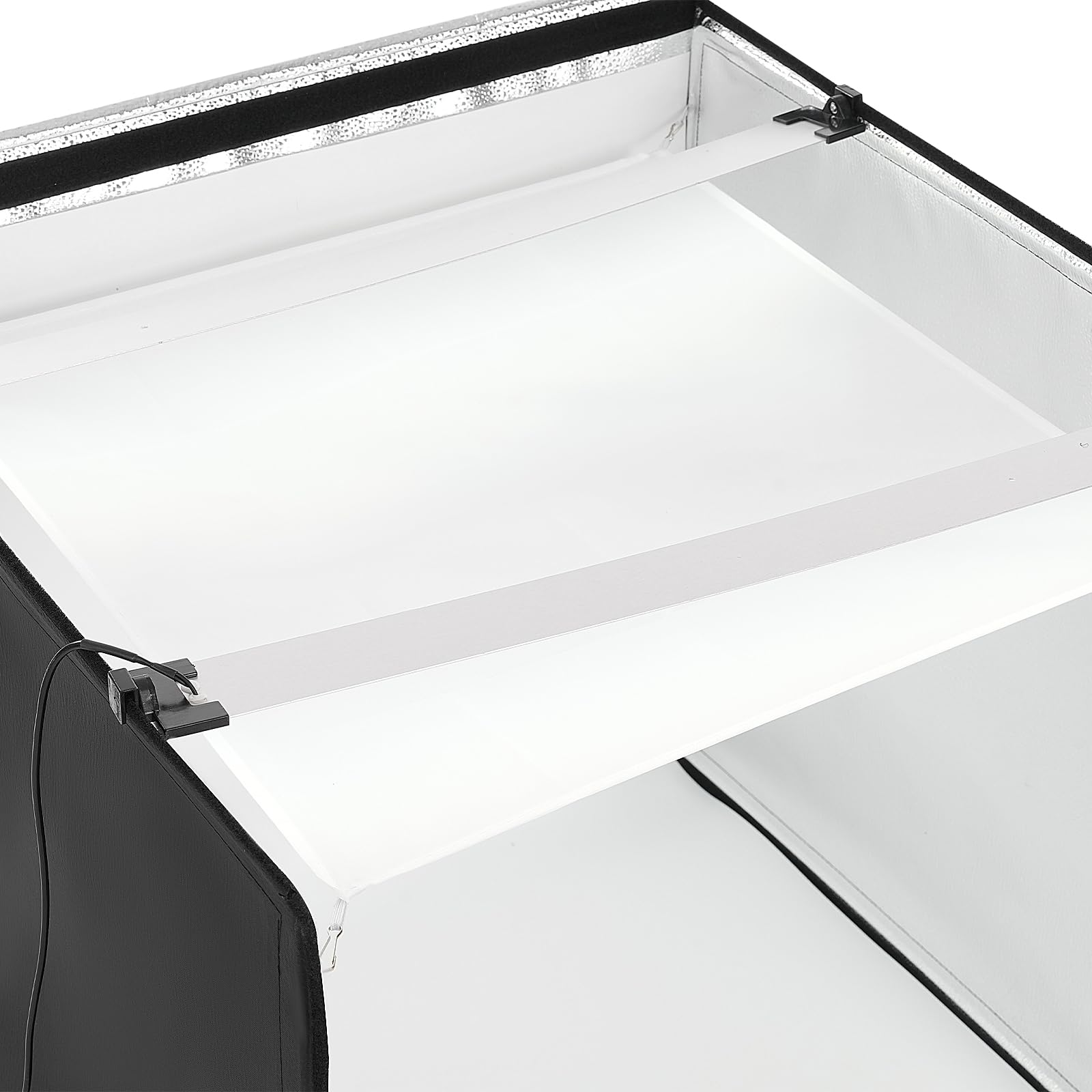Scatola fotografica, 60 x 60 x 60 cm, pieghevole studio fotografico, tenda luminosa con 60 luci a LED e 5 diversi colori, temperatura di colore 5500 K, per studio fotografico, casa, ufficio