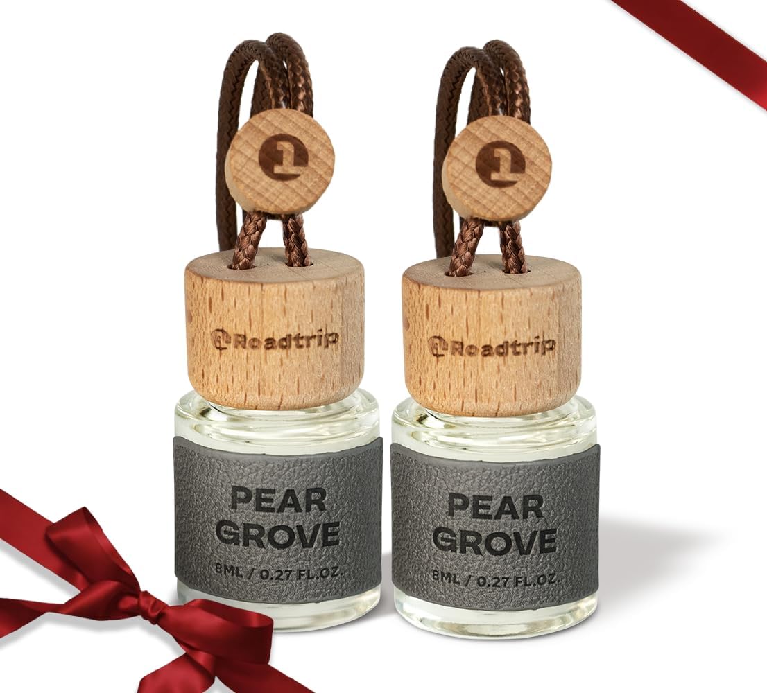 Car Air Freshener - Long Lasting Essential Oils Diffuser - Accessories Gifts for Men & Women - Valentines Day Gifts For Him - Fresh Car Scent Odor Eliminator - Pear Grove 0.27FL OZ/8ML