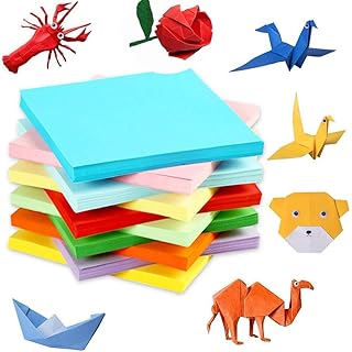 100 folhas 10 papel decorativo de origami colorido papel de tecido arco-íris para crianças e adultos iniciantes origami, para artes artesanato faça você mesmo scrapbook Scrunch criação artística escolas (15 x 15 cm)