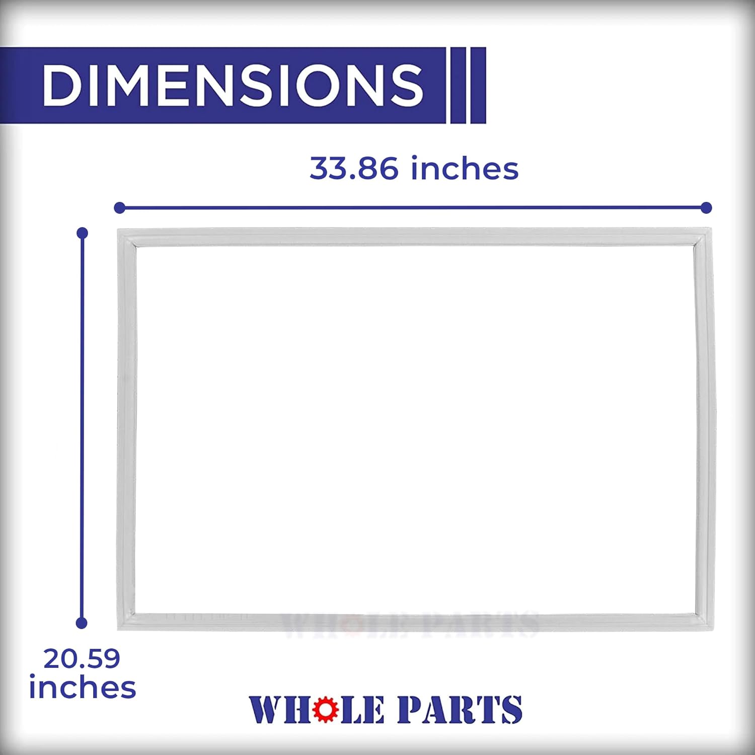 Whole Parts Refrigerator Freezer Door Seal (Magnetic Strip Inside, White) WPW10443321 - Replacement & Compatible with Some Amana, Jenn Air, Maytag, Kitchen Aid, Whirlpool and Kenmore Refrigerators