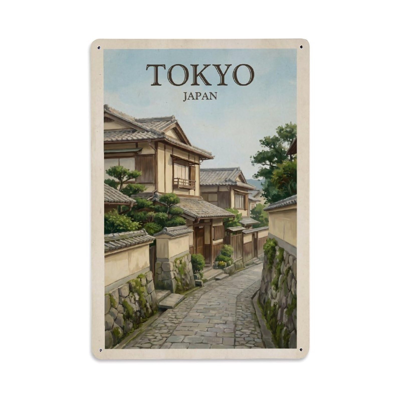 Gead 8X12inch Style Vintage Travel Tokyo Japan Neighborhood Metal Tin Sign