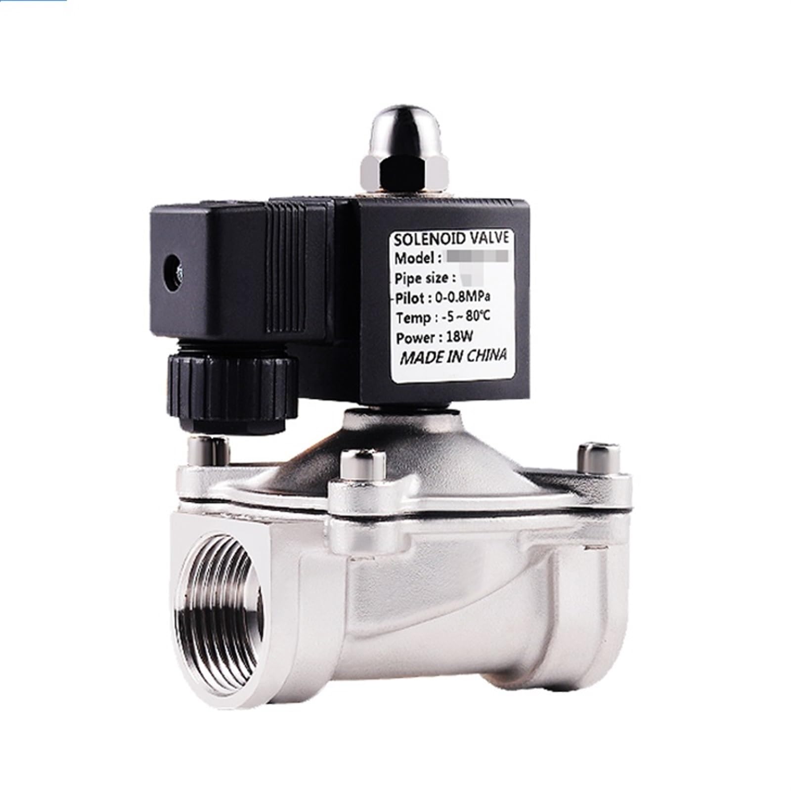 WQGQPXOB 2W 304 Stainless Steel Electric Solenoid Valve 1/4"; 3/8"; 1/2"; 3/4"; 1"; Normally Closed Pneumatic for Water Oil Air 224V(2w025-08(dn8))
